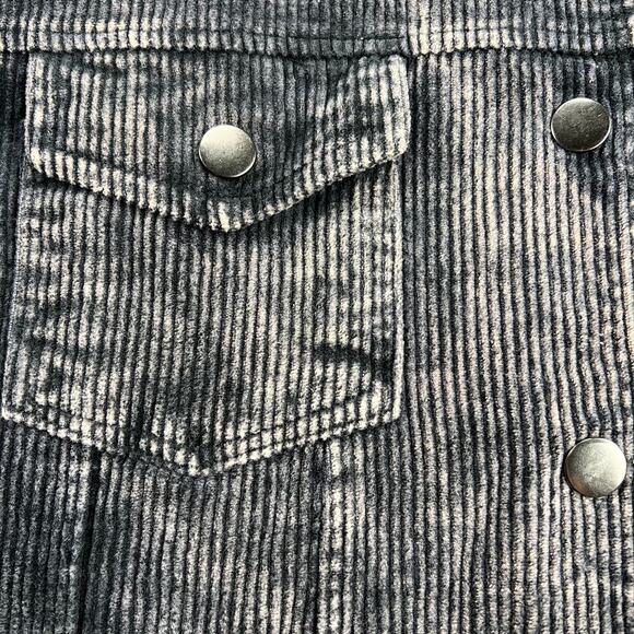 Simply Southern Gray Acid Wash Corduroy Jacket Sherpa Collar Distressed Size L - Picture 11 of 13
